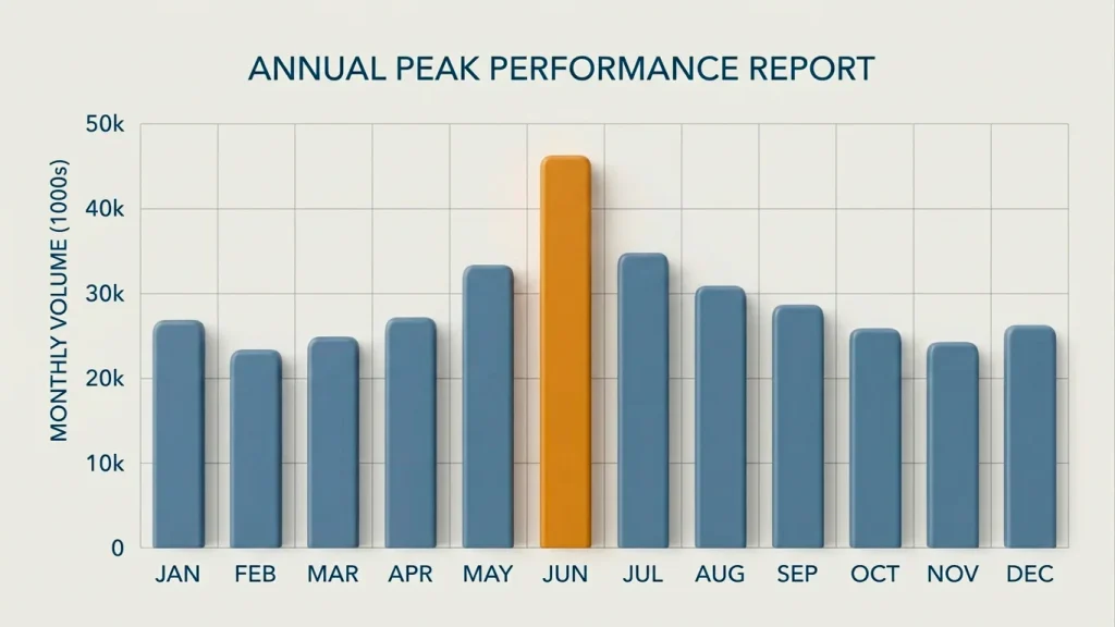 Bar chart showing GamStop registration volumes through 2025 with the May peak highlighted.