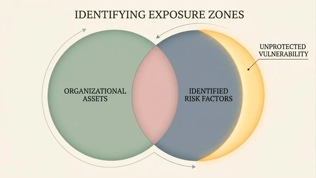 Editorial visual showing two overlapping circles with a clear non-overlapping gap suggesting unprotected territory for offshore players.
